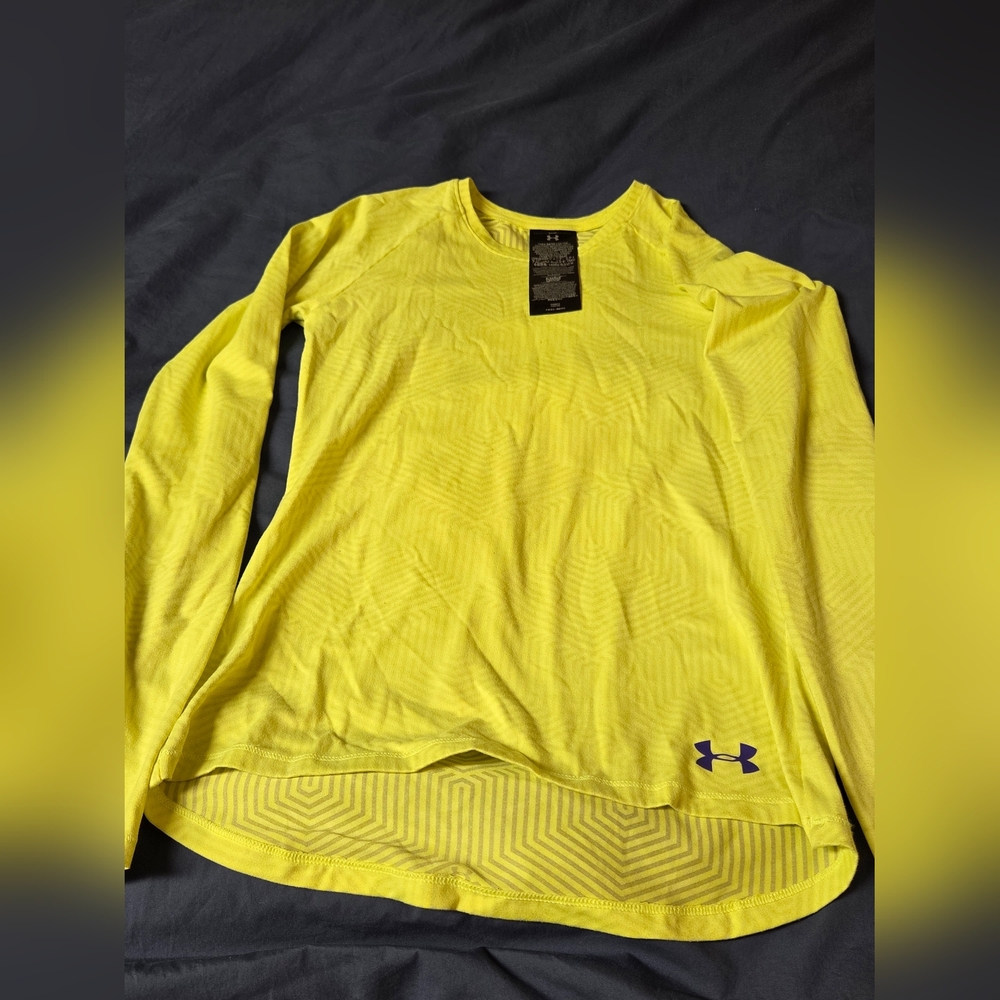 Under Armour Kids Bright Yellow Long Sleeve Tee